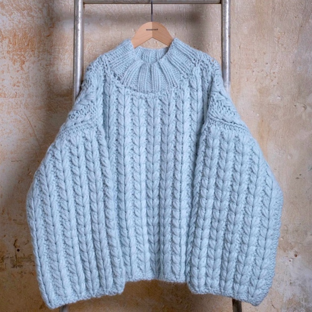 Rachel Comey Sabinas Chunky Knit Sweater in Light Blue - Size Small